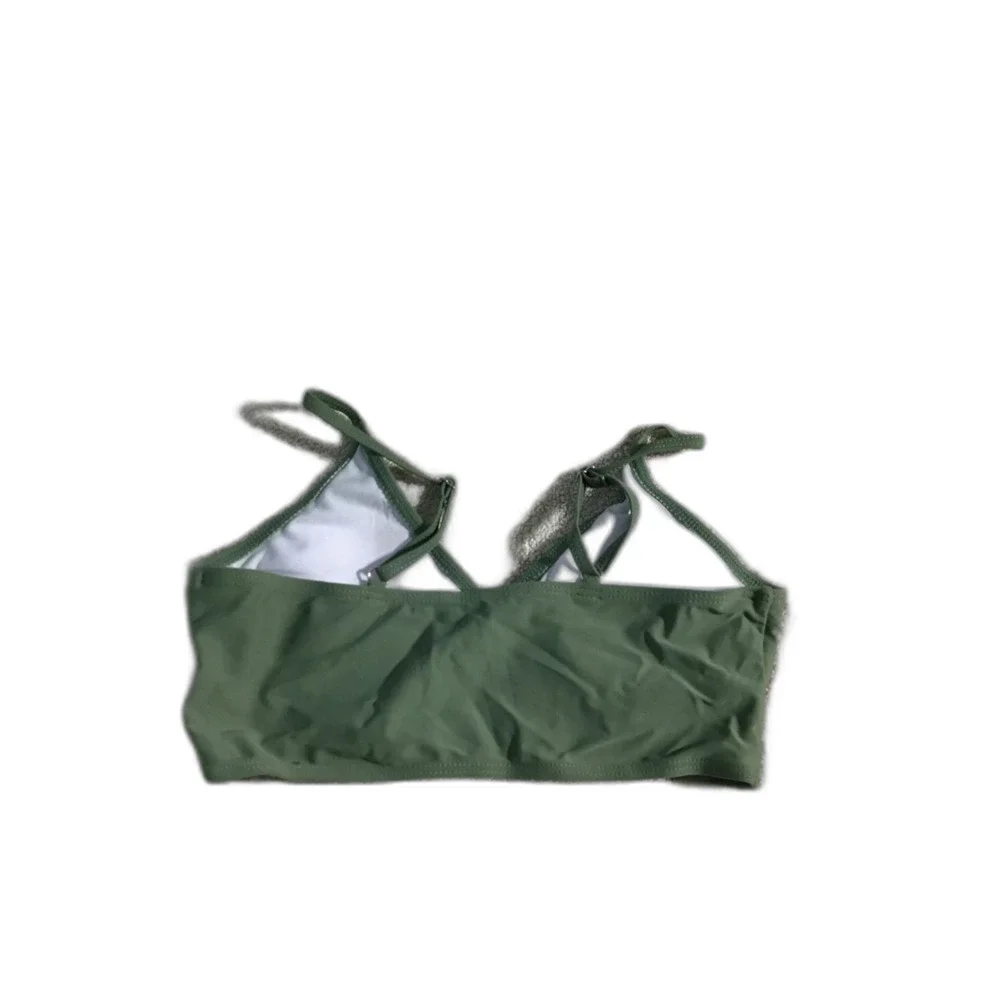 Girls Green Bikini Set with Palm Skirt